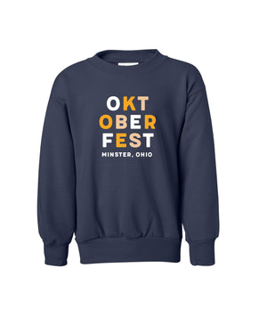 Oktoberfest Block Letter Navy Crewneck - YOUTH